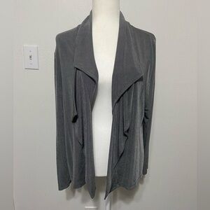 Chico's Travelers women's size L wrinkle free open front waterfall jacket EUC